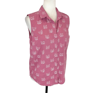 Twik pink cat face shirt